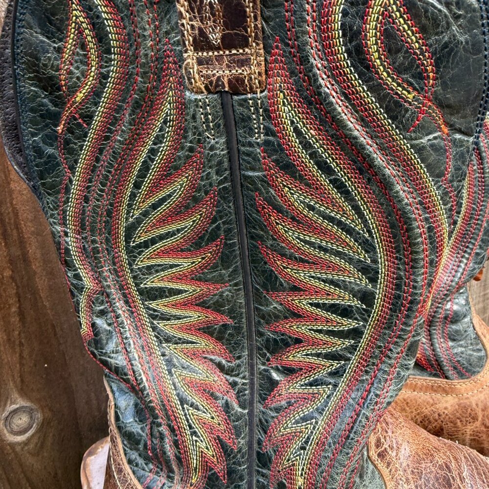 Ariat Mens Leather Cowboy Work Boots 12 Square Toe Western Rancher ATS 10016280 - Picture 10 of 16